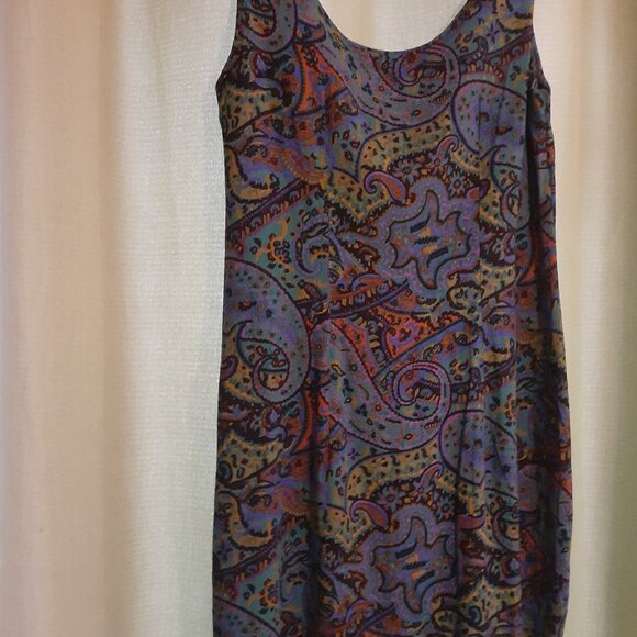 Handmade Vintage Colourful Paisley Shift Mini Dress Size Extra Small - Picture 5 of 7
